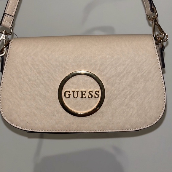GUESS Taupe Crossbody with Gold Ring Logo - Picture 2 of 5